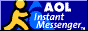 Blue button with AOL's Running Man logo. 'AOL Instant Messenger'