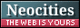 A teal and red button. 'Neocities: THE WEB IS YOURS'